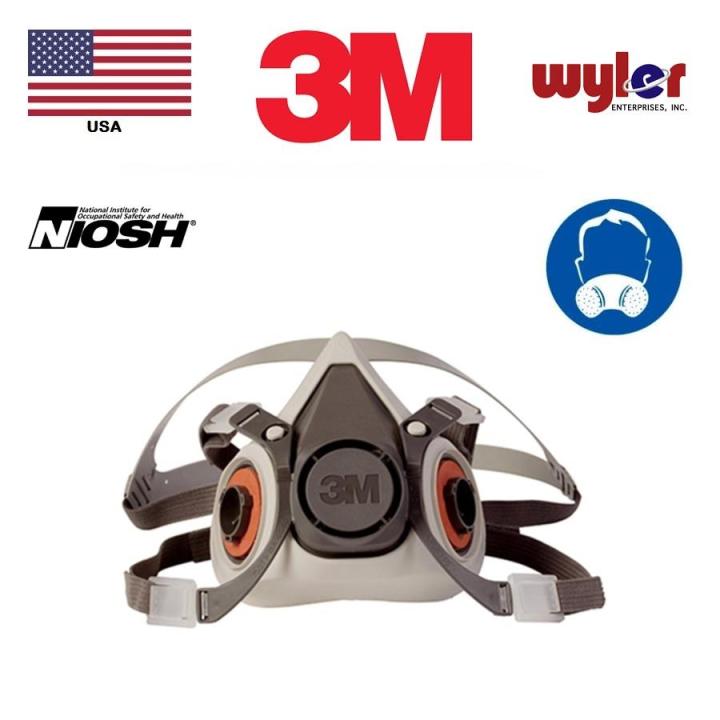 3M 6200 Half Face Reusable Respirator Gas Mask Only Gasmask Respiratory