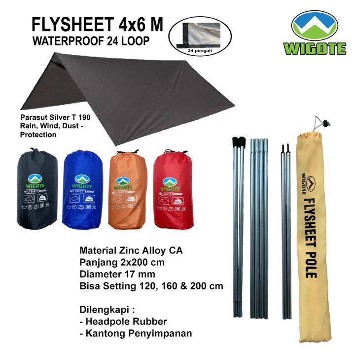 Flysheet X Meter Wigote Waterproof Shelter Bivak Cover Tenda