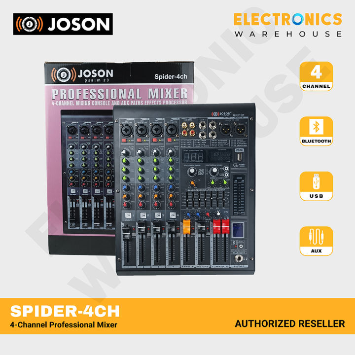 Joson Spider 4 CH Professional Mixer 4 Channel Mixing Console And Aux