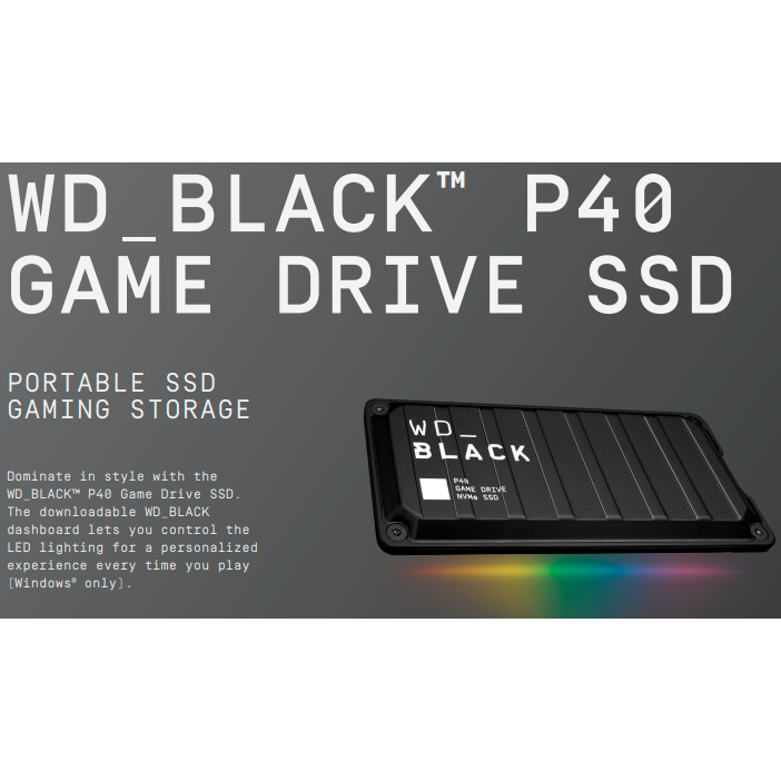 Western Digital WD BLACK P40 Game Drive SSD 1TB 2TB Lazada