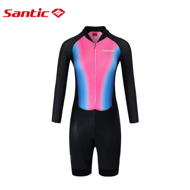 Santic Women Triathlon Set Cycling Jersey Professional Sponge Cushion