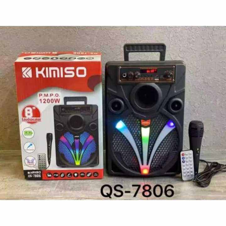 BlessS Speaker Aktif Bluetooth Karaoke MP3 KIMISO QS 7806 LED Bonus