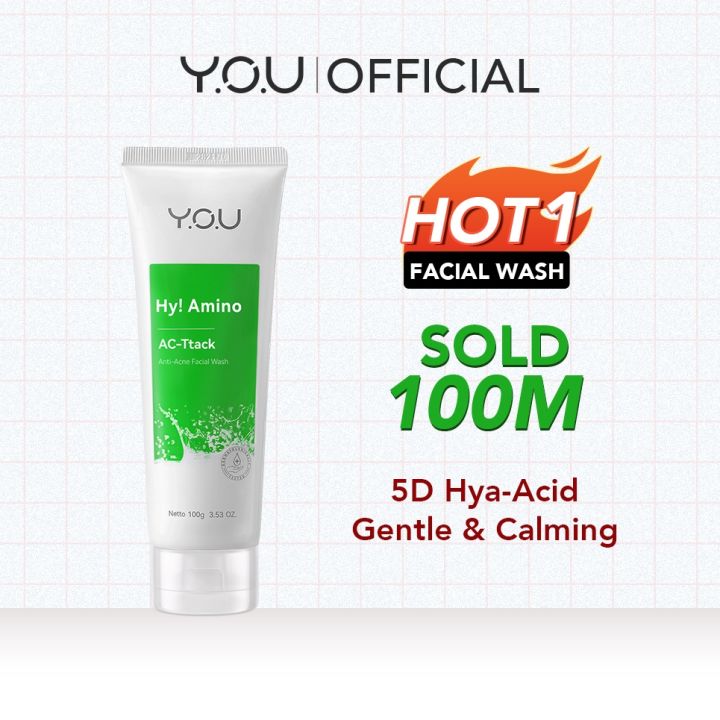 Y O U Hy Amino Ac Ttack Anti Acne Facial Wash G Cleanser