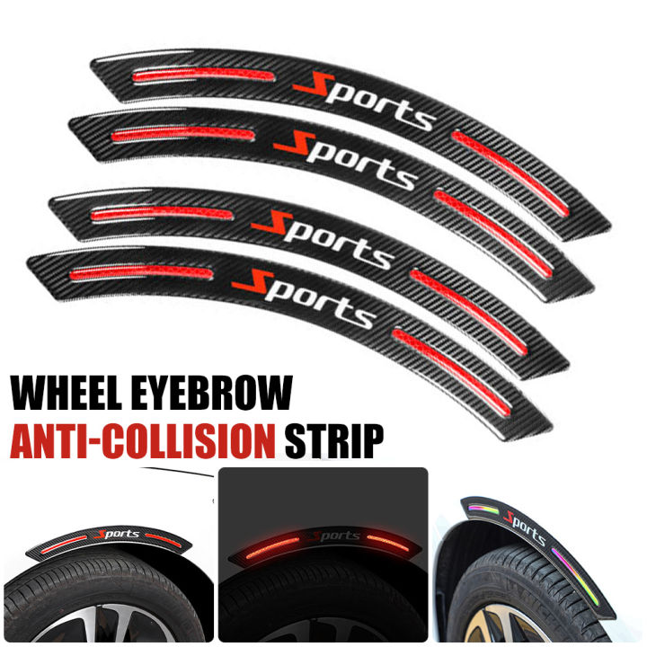 Pcs Car Wheel Arch Trim Reflective Anti Collision Strip Universal