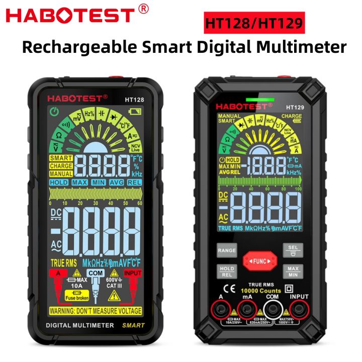 HABOTEST HT128 HT129 Smart True RMS Rechargeable Digital Multimeter