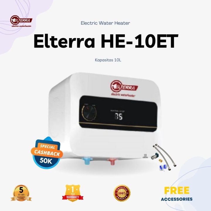 Pemanas Air Panas Listrik Handal Water Heater Elterra 10 Liter Lazada