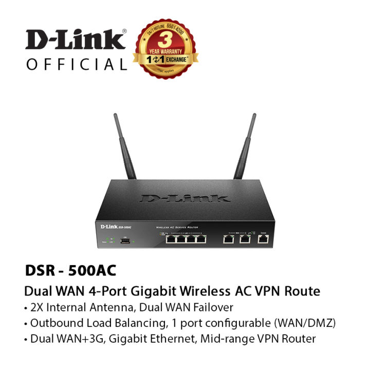 D Link DSR 500AC Dual WAN 4 Port Gigabit Wireless AC VPN Router Lazada PH