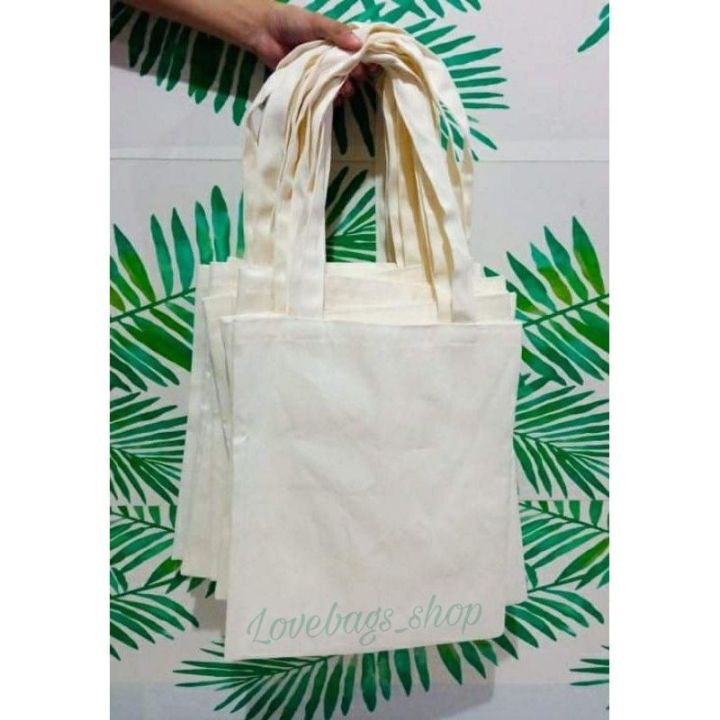 Plain Canvas Flat Tote Bag With Zipper Katsa Lazada Ph