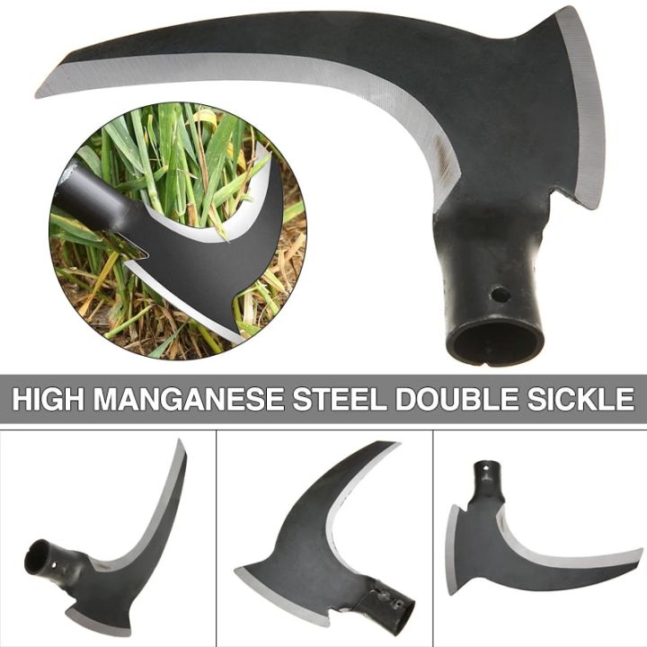 High Manganese Steel Double Head Sickle Handheld Grass Cutter Garden