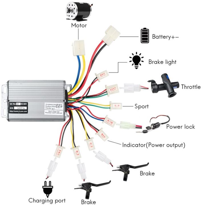 Electric Bicycle Controller 36V 48V 800W 1000W 30A DC Brushed For E