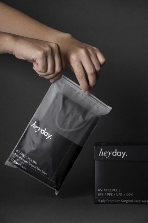 Ready Stock Heyday 4ply Premium Surgical Face Mask BLACK Astm Level