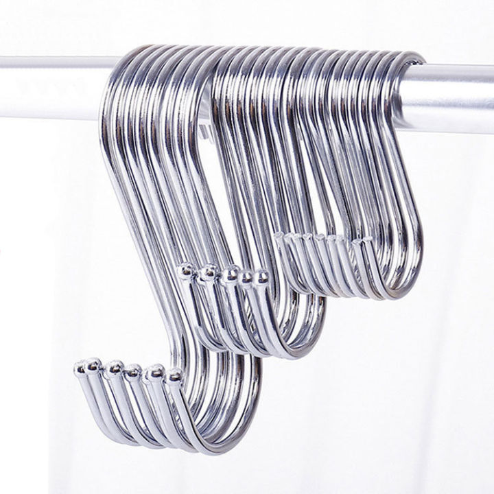 10pcs Stainless Steel S Shape Hook Kitchen Bedroom Multifunctional