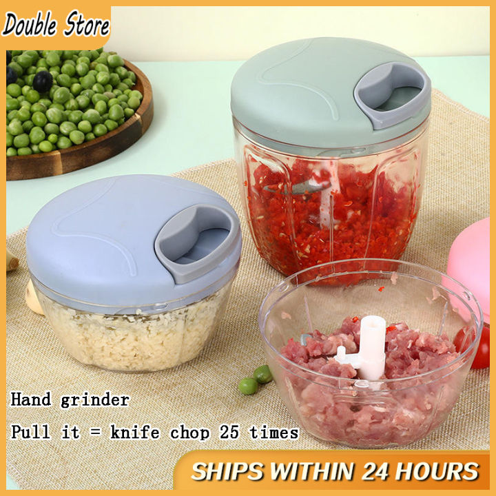 900ml Hand Chopper Manual Rope Food Processor With Pounding Garlic