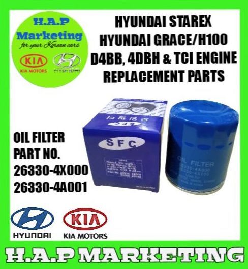 OIL FILTER FOR HYUNDAI STAREX HYUNDAI PORTER H100 FOR TCI ENGINE