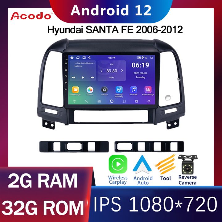 Acodo Carplay Auto 2din Android 12 0 Headunit For Hyundai SANTA FE 2006