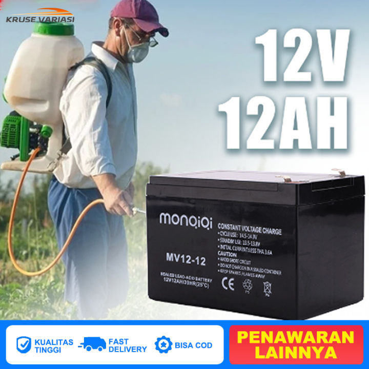 Aki Kering Original 12V 12AH Baterai Accu Tangki Alat Semprot Sprayer