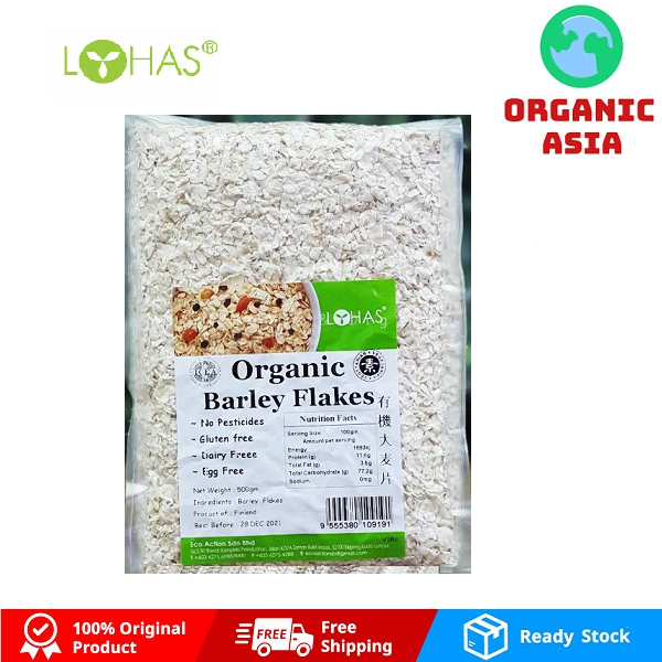 Lohas Organic Barley Flakes 有機大麦片 500gm Lazada