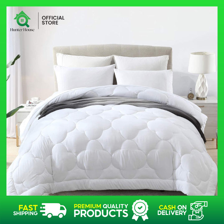 Hunterhouse Plain White Comforter Duvet Filler Alternative Bed