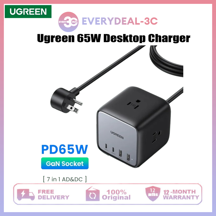 UGREEN 65W GaN Charging Station DigiNest USB CExtension Cord Outlet