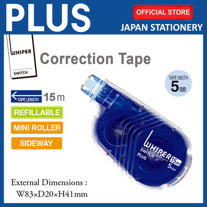 Plus Correction Tape Refillable Wh Whiper Switch Mm X M