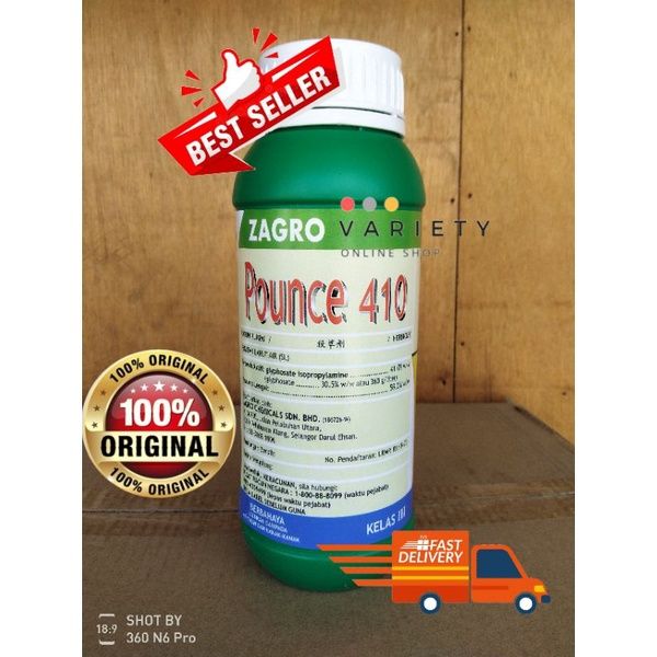 1L Pounce 410 Zagro Glyphosate Isopropylammonium 41 0 Racun Rumput