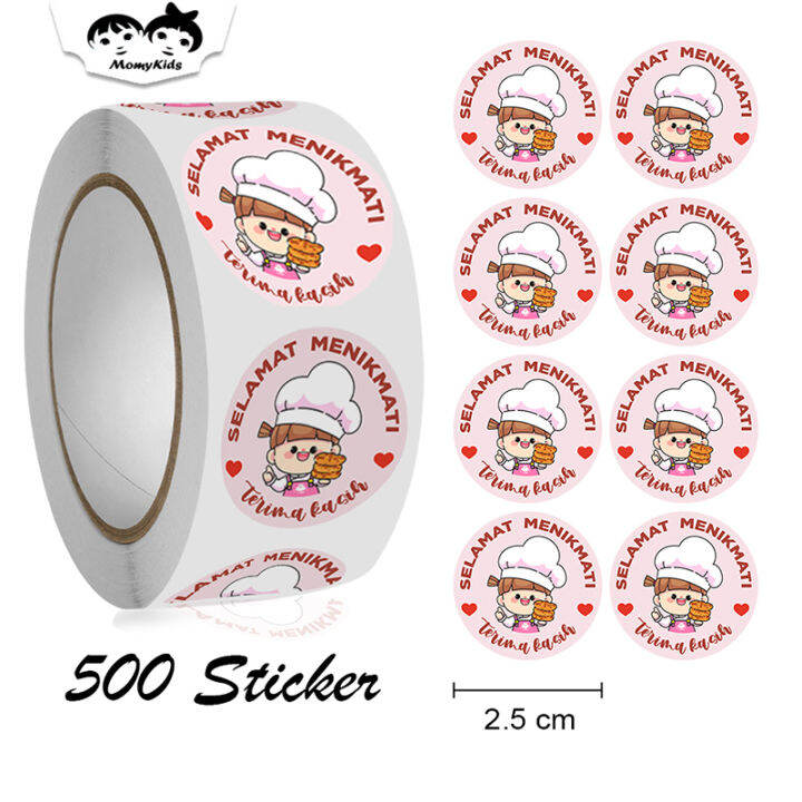 Roll Pcs Sticker Serbaguna Stiker Makanan Thankyou Selamat