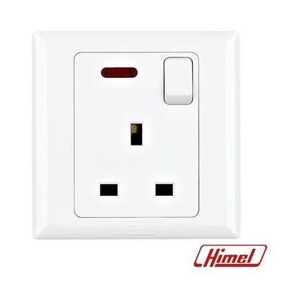 2 Options Himel Advance Series 13A 1 Gang Switch Socket Outlet White