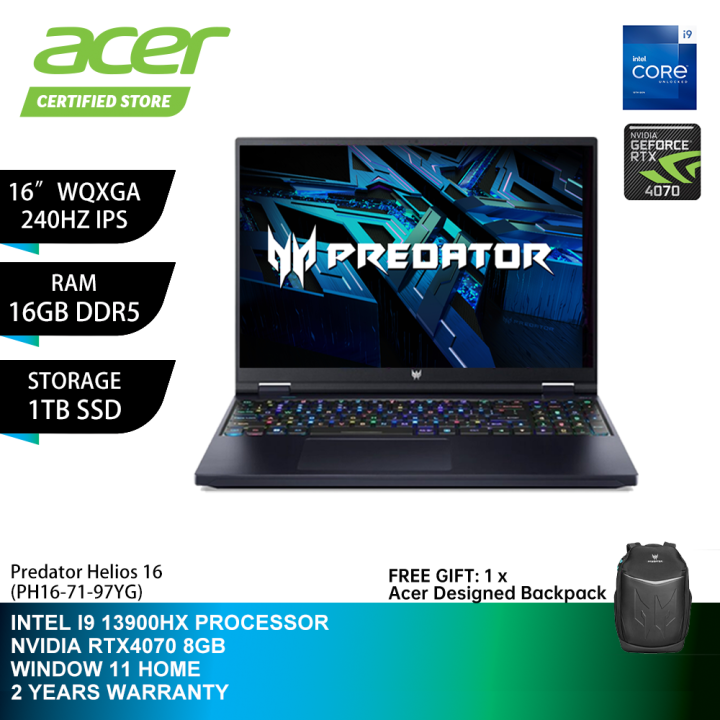 ACER Predator Helios 16 PH16 71 97YG Gaming Laptop 16 WQXGA 240Hz