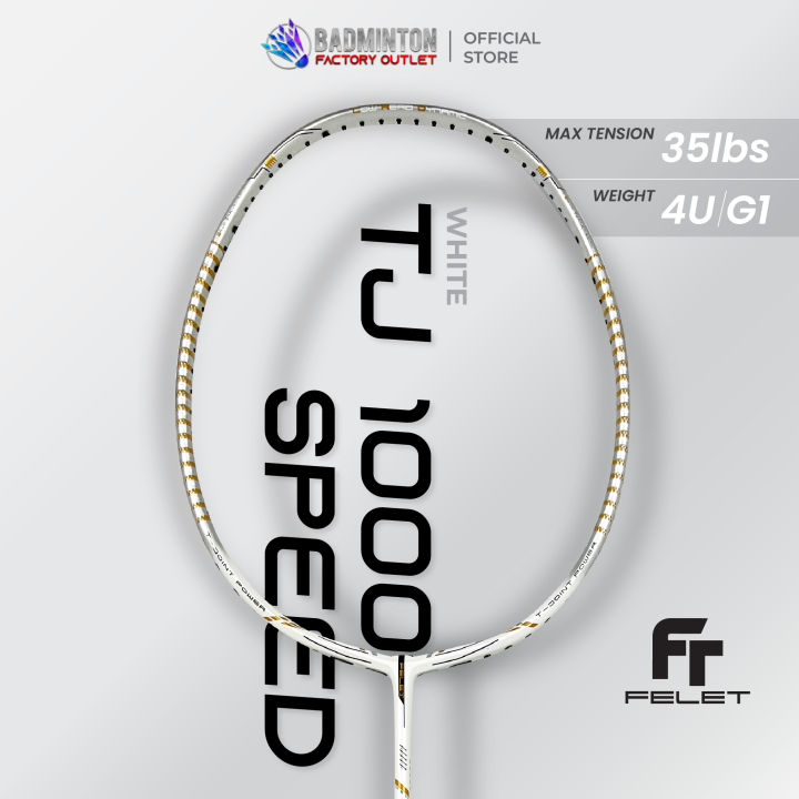 Felet Tj Speed White Badminton Racket Ug Max Tension Lbs