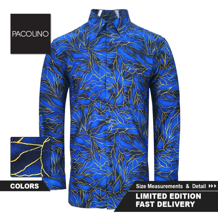 Pacolino Official Regular Cutting Long Sleeve Blue Color Printed