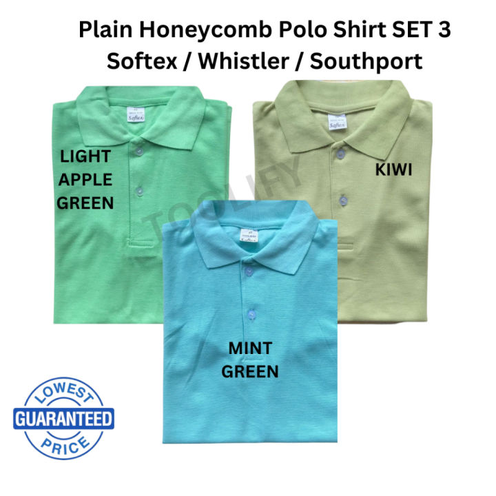 Polo Shirt Lt Apple Green Kiwi Mint Green Unisex Honeycomb