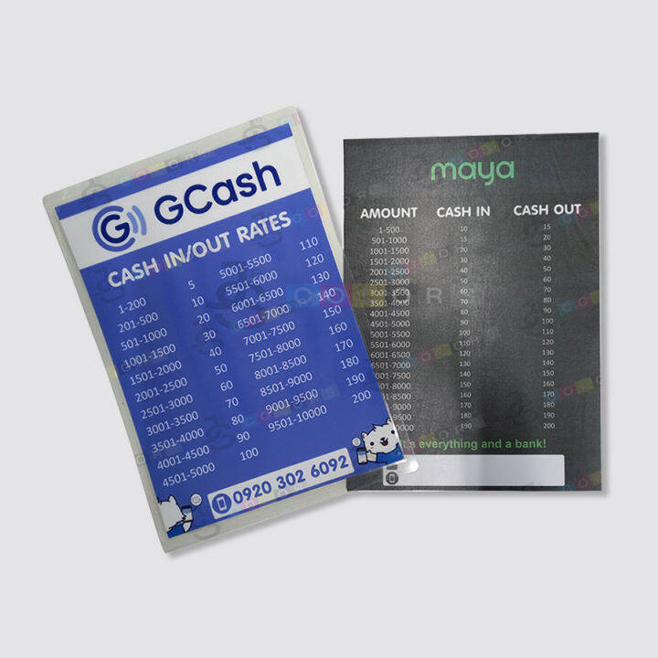 Gcash Maya Cash In Cash Out Rate Laminated Board Signage Lazada PH