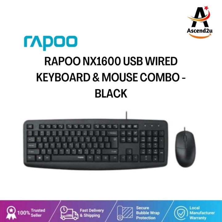 RAPOO MY RAPOO NX1600 USB WIRED KEYBOARD MOUSE COMBO BLACK Lazada