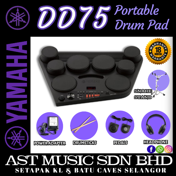 Yamaha DD75 Portable Digital Drums With Snare Stand DD 75 DD 75