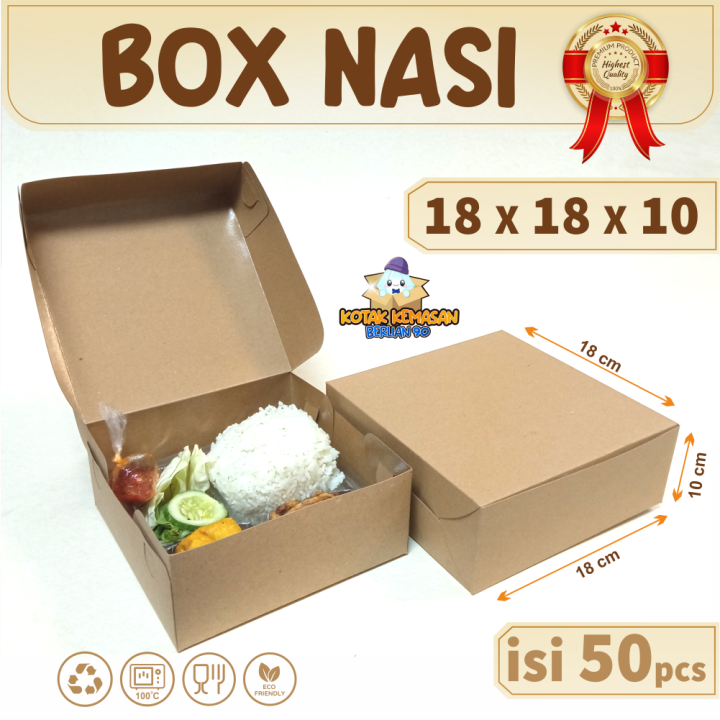 Pcs Box Nasi X X Dus Nasi Kotak Makanan Paper Lunch Box