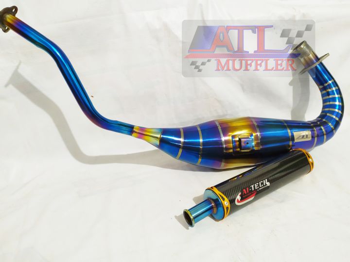 Knalpot Ninja 2 Tak Aitech Model Cobra CARBON BLUEMOON Untuk NINJA 150