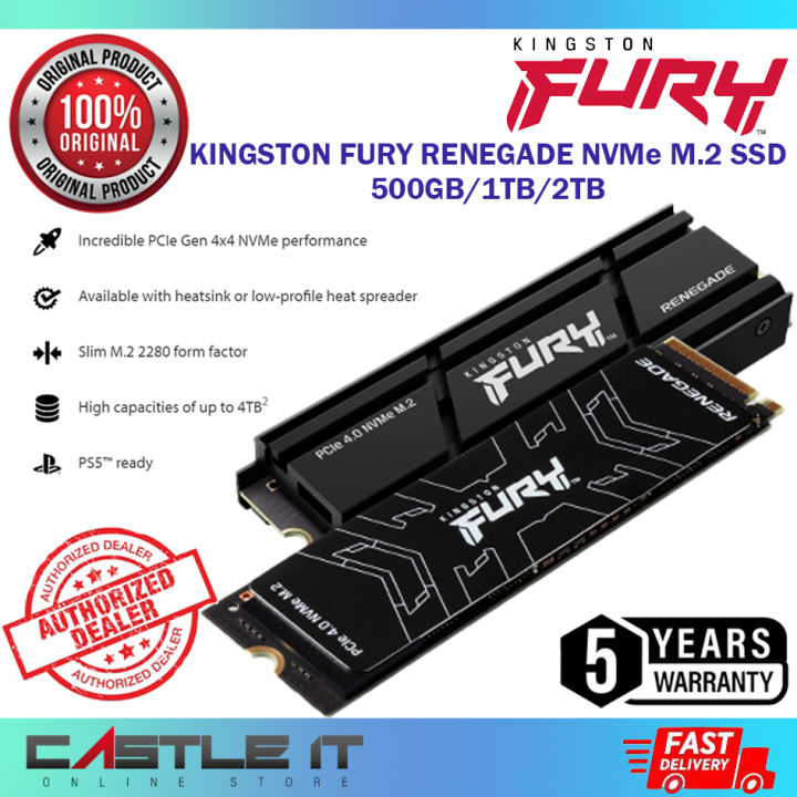 Kingston Fury Renegade Heatsink NVMe M 2 PCIe Gen4 SSD 500GB 1TB 2TB