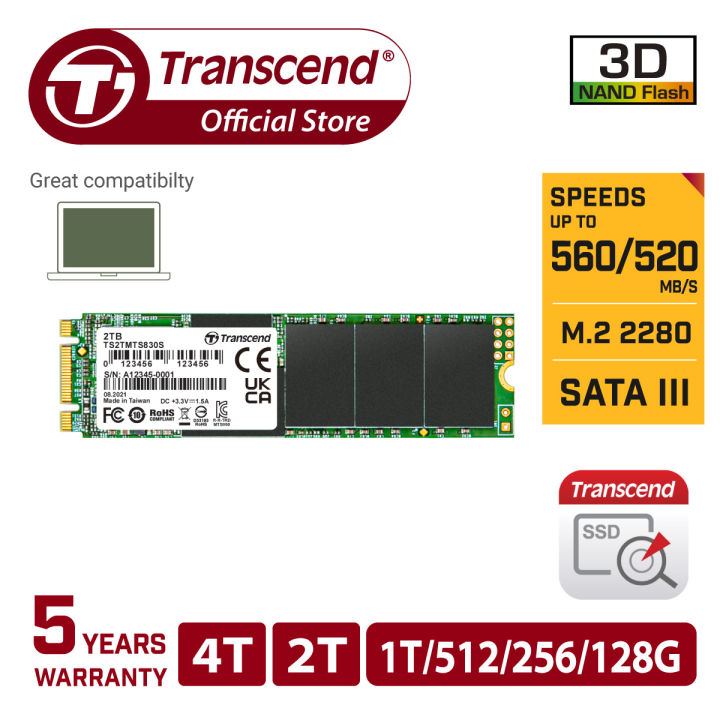 Transcend MTS830S M 2 SSD 2280 3D NAND With DRAM Cache 128GB 256GB