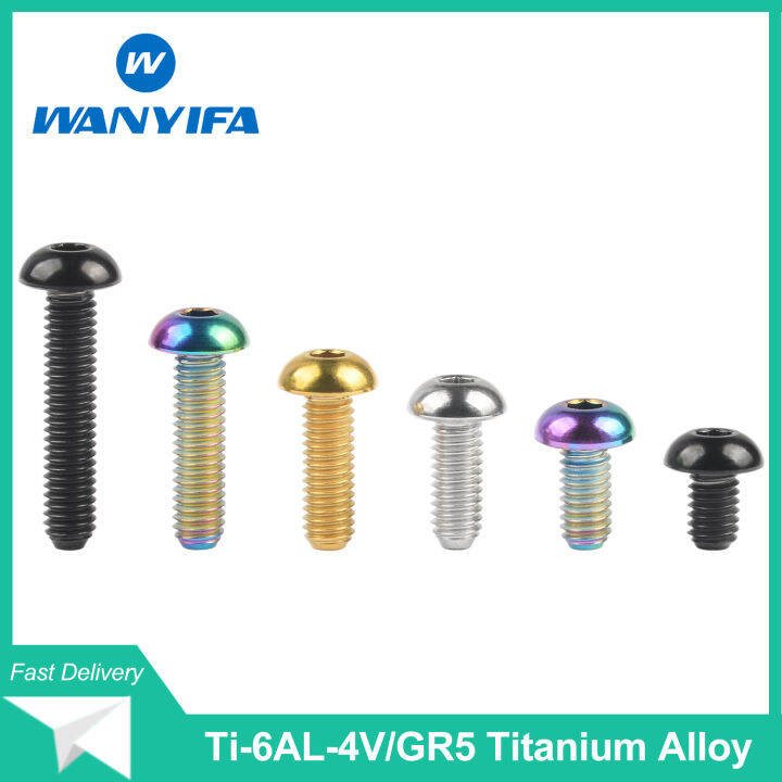 Wanyifa M4 Titanium Bolts Button Screws Half Round Head Hex Allen Key