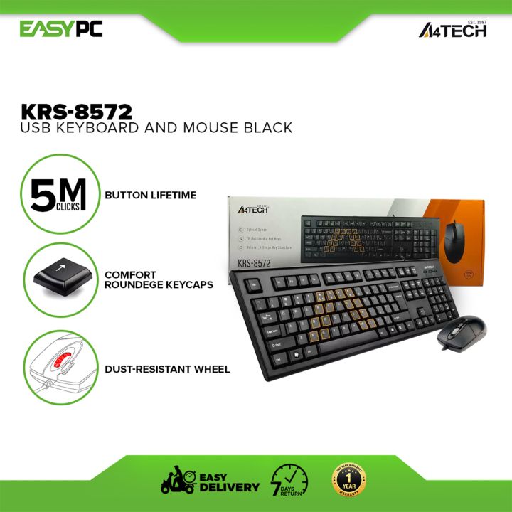 Easypc A Tech Krs Usb Keyboard And Mouse Black Basic Keyboards