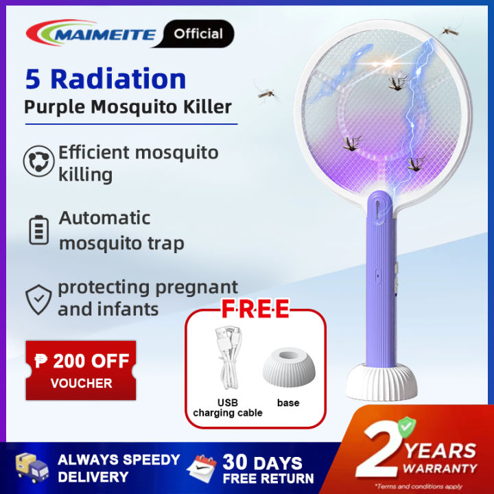 Maimeite Mosquito Racket Electric Portable Uv Rays Rechargeable