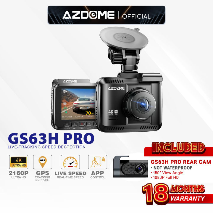 Azdome Gs H Pro P K Ultra Hd Dual Channel Front Dash Cam Night