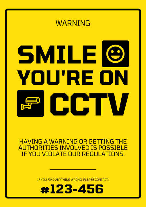 CCTV Warning Signages PVC Customizable Lazada PH