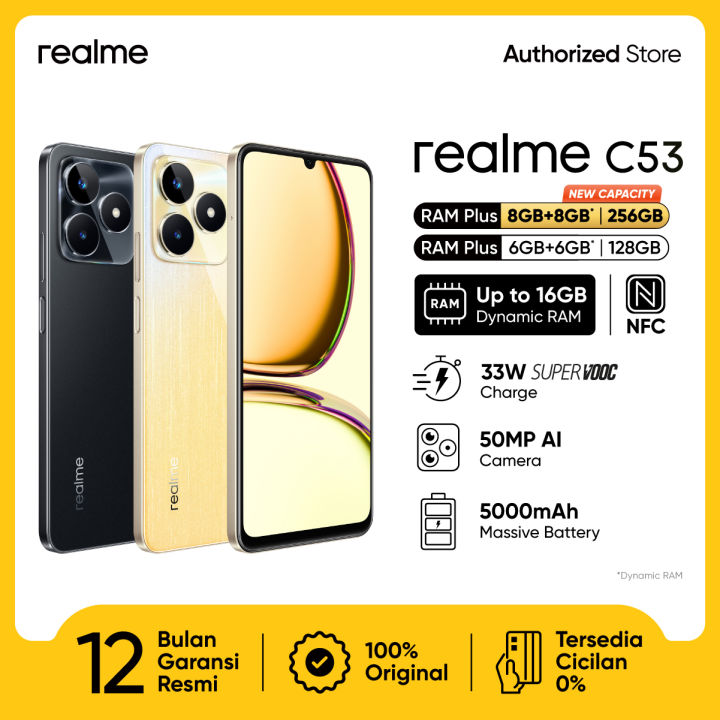 Realme C53 6GB 128GB 8GB 256GB 33W SUPERVOOC Charge 50MP AI Camera