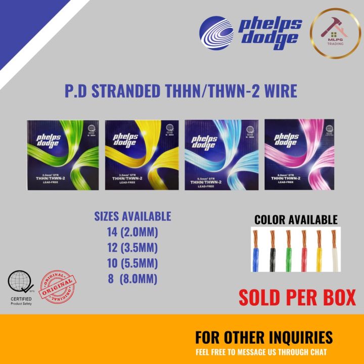 Per Box Phelps Dodge Pd Thhn Thwn Stranded Wire Mm