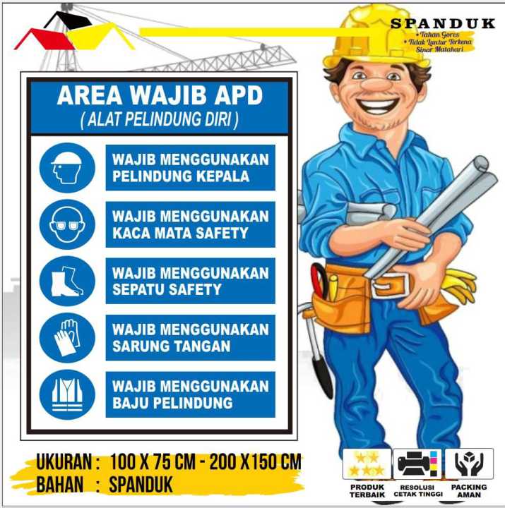 Spanduk Area Wajib Apd Spanduk Area Wajib Pelindung Diri Lazada