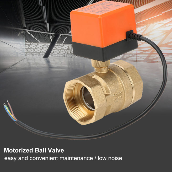 Electrical Valve 2 Way Motorized Brass Ball Valve DN50 AC 220V Water