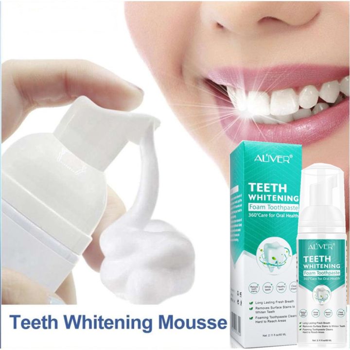 Aliver Teeth Whitening Mousse Toothpaste Cleansing Teeth Mousse Remove