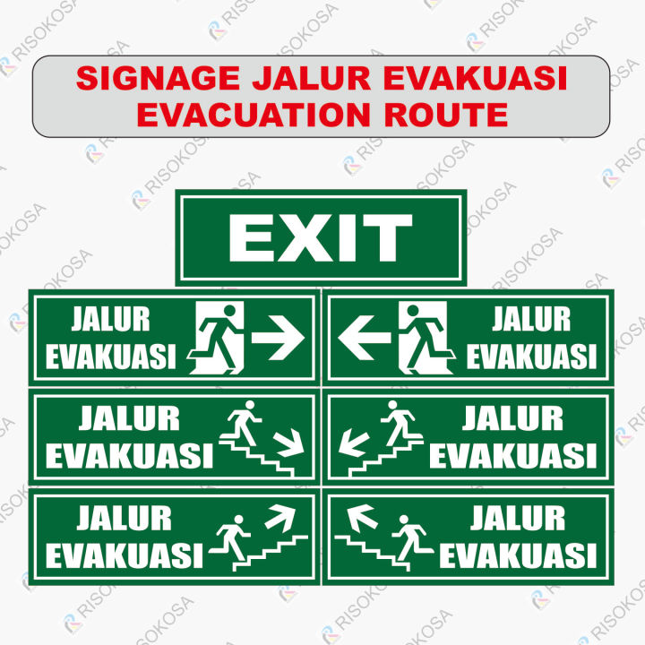 Jual Papan Akrilik Signage Jalur Evakuasi Evacuation Route Assembly