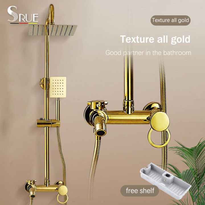 SRUE Hot And Cold Shower Set For Bathroom Stainless Steel 304 Square